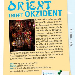 Erzählkunst e.V. lädt ein: „Orient trifft Okzident“, Berlin, 3.3.,19 h