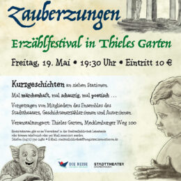 „Zauberzungen“ – Erzählfestival in Thieles Garten, Bremerhaven, 19.5.2023, 19.30h